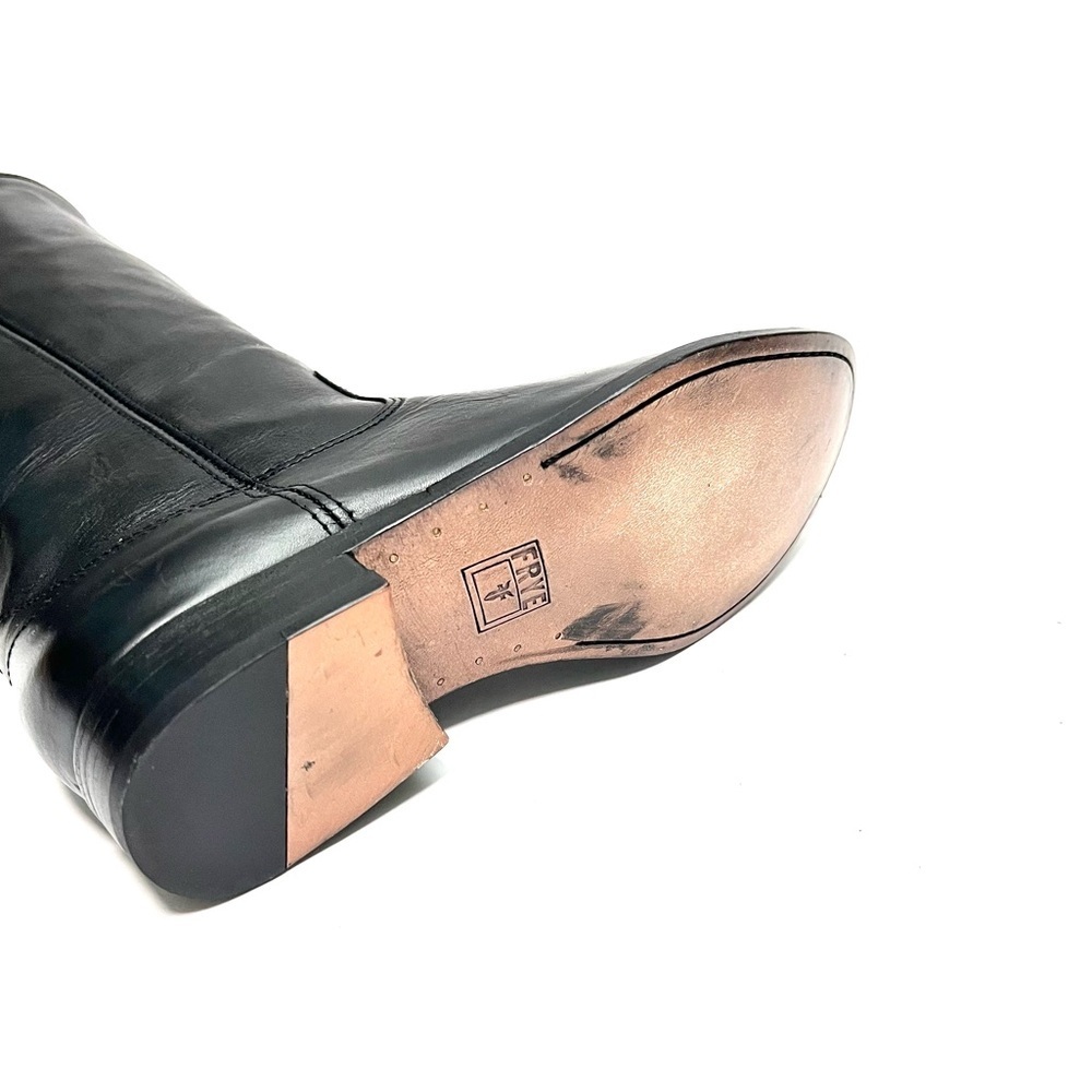 FRYE | Vintage 1990s women's black leather knee high equestrian riding boots - Picture 7 of 8
